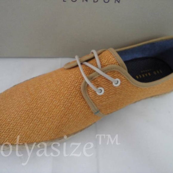 TED BAKER DRILL 2 GOLD TEXTILE CASUAL SHOE SZ 8 - Picture 5 of 8
